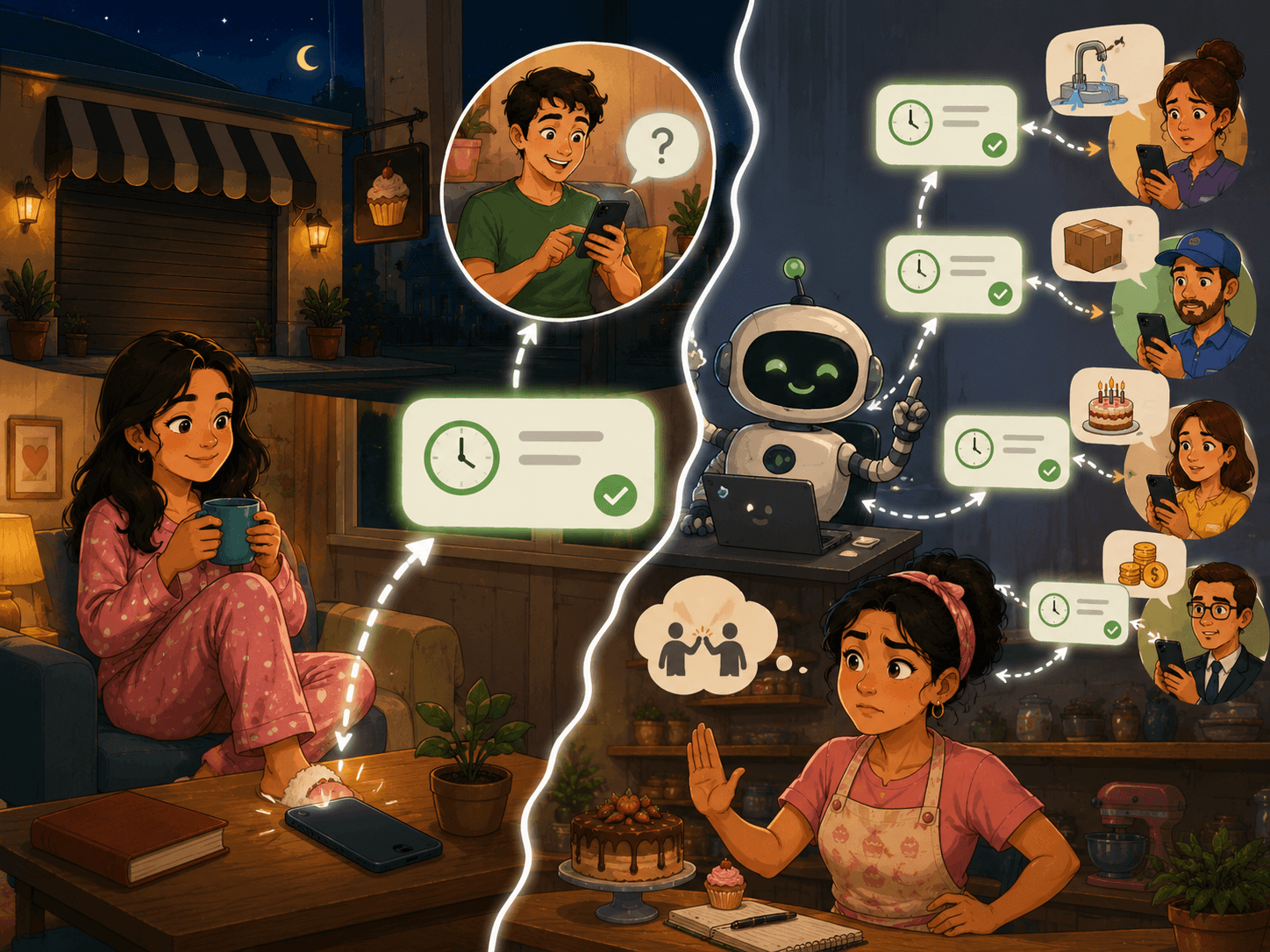 E as mensagens automáticas?