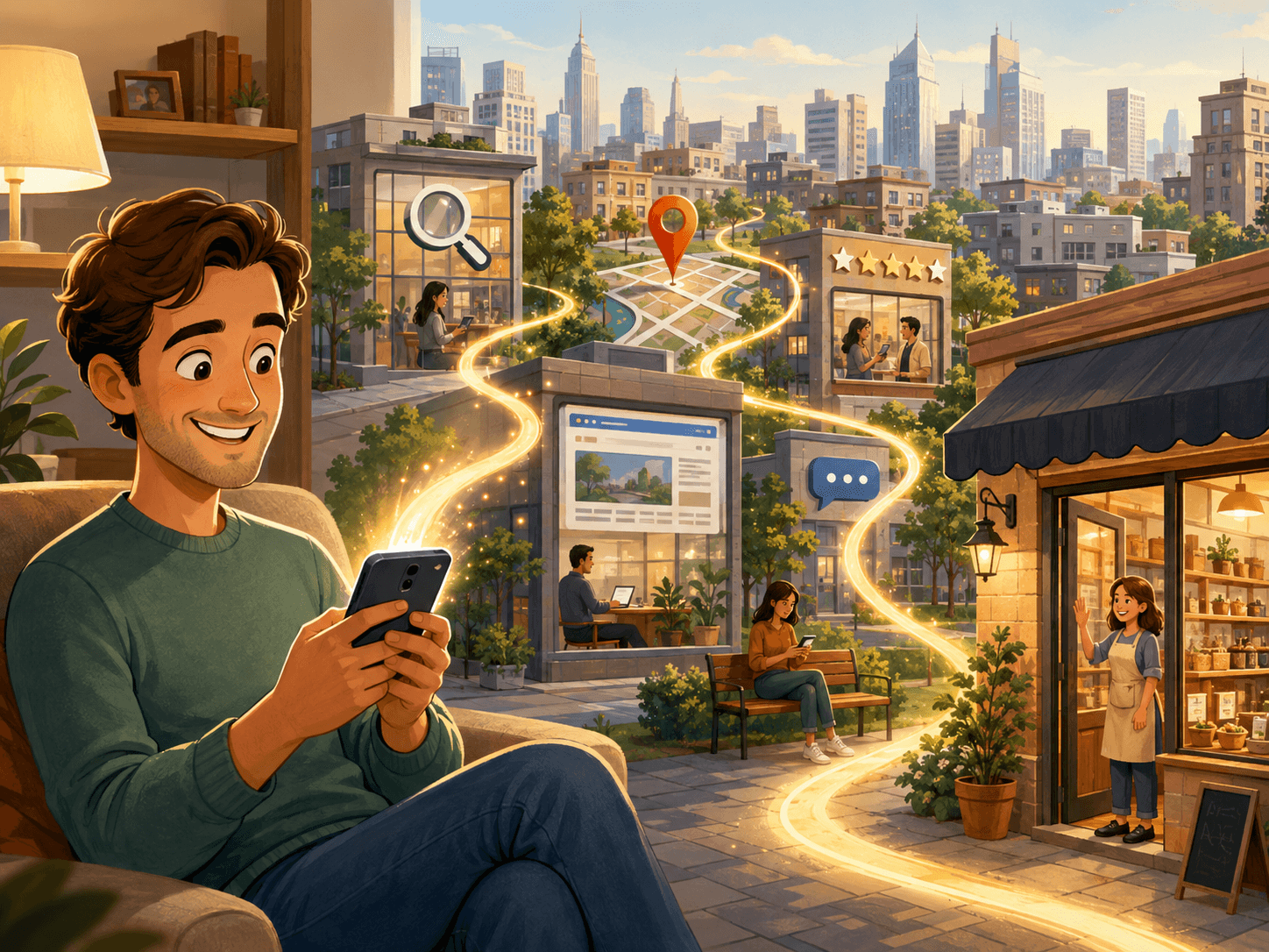 Ilustração do artigo Como um cliente encontra a sua empresa na internet?