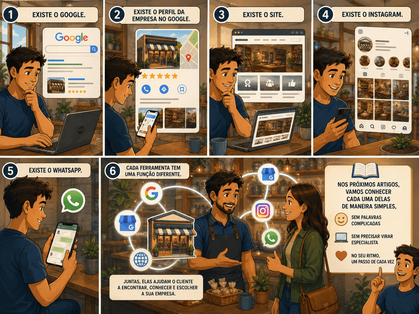 E onde entram o Google, o site e o Instagram?
