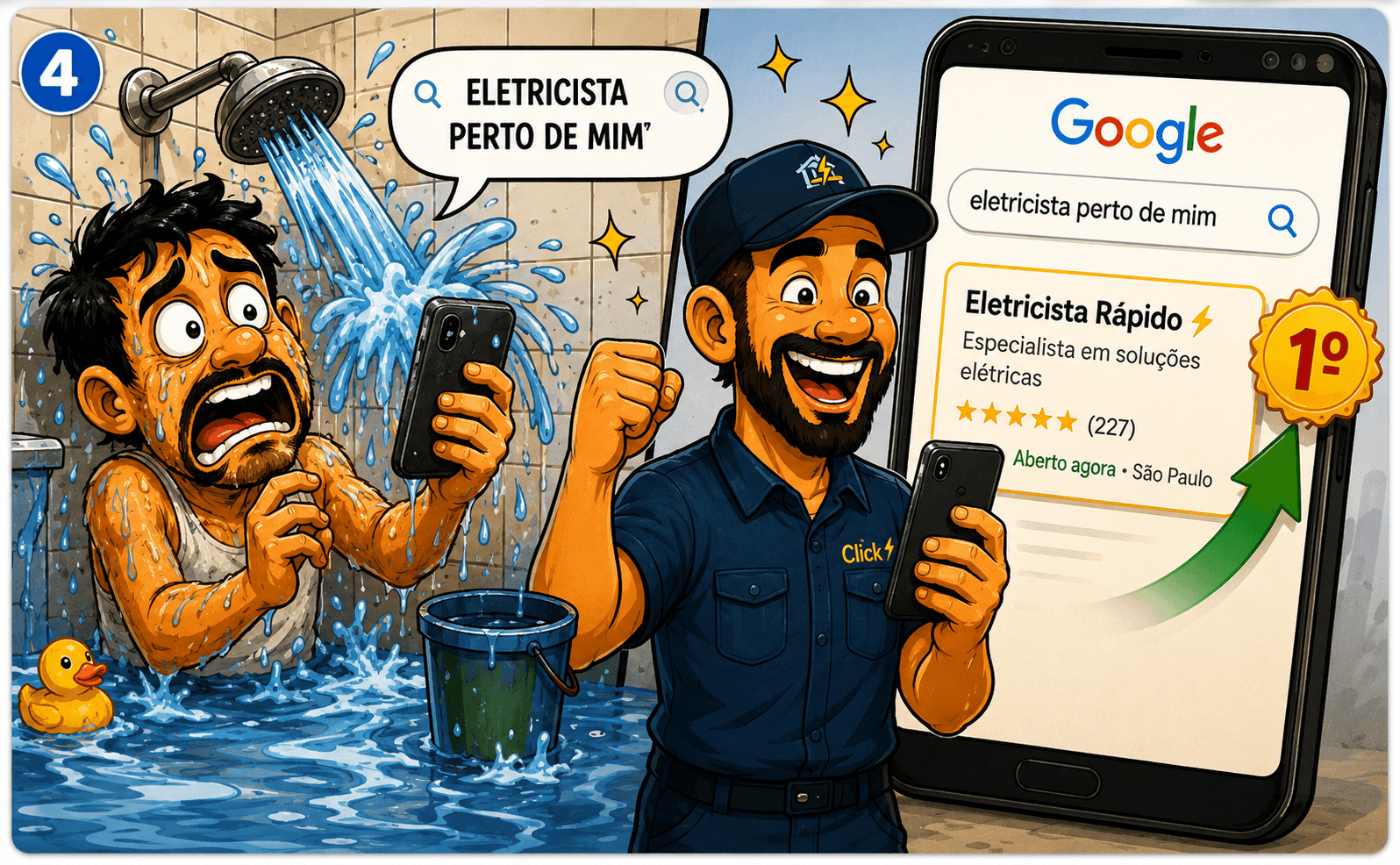 O cliente encontra você
